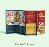 A4 Folded Menu | Leaflets Printing - A4 Takeaway Menu | MenuMa Print